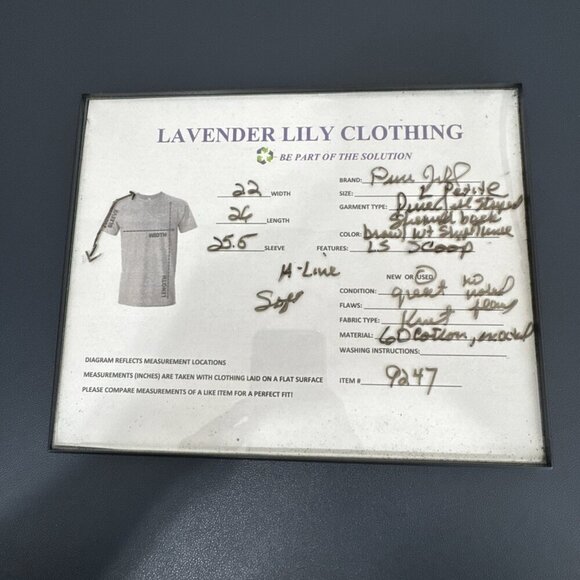 J Jill Pure Jill Women's L Petite Sheared Back Striped Knit Tee Top Brown - Picture 12 of 12